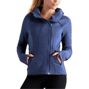 Athleta Daybreak Hooded Jacket Size Small Heather Blue